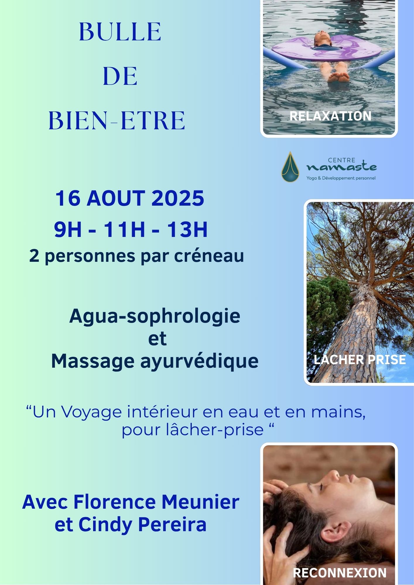Aqua sophro & massage ayurvédique Centre de bien être & développement personnel Centre de bien être & développement personnel