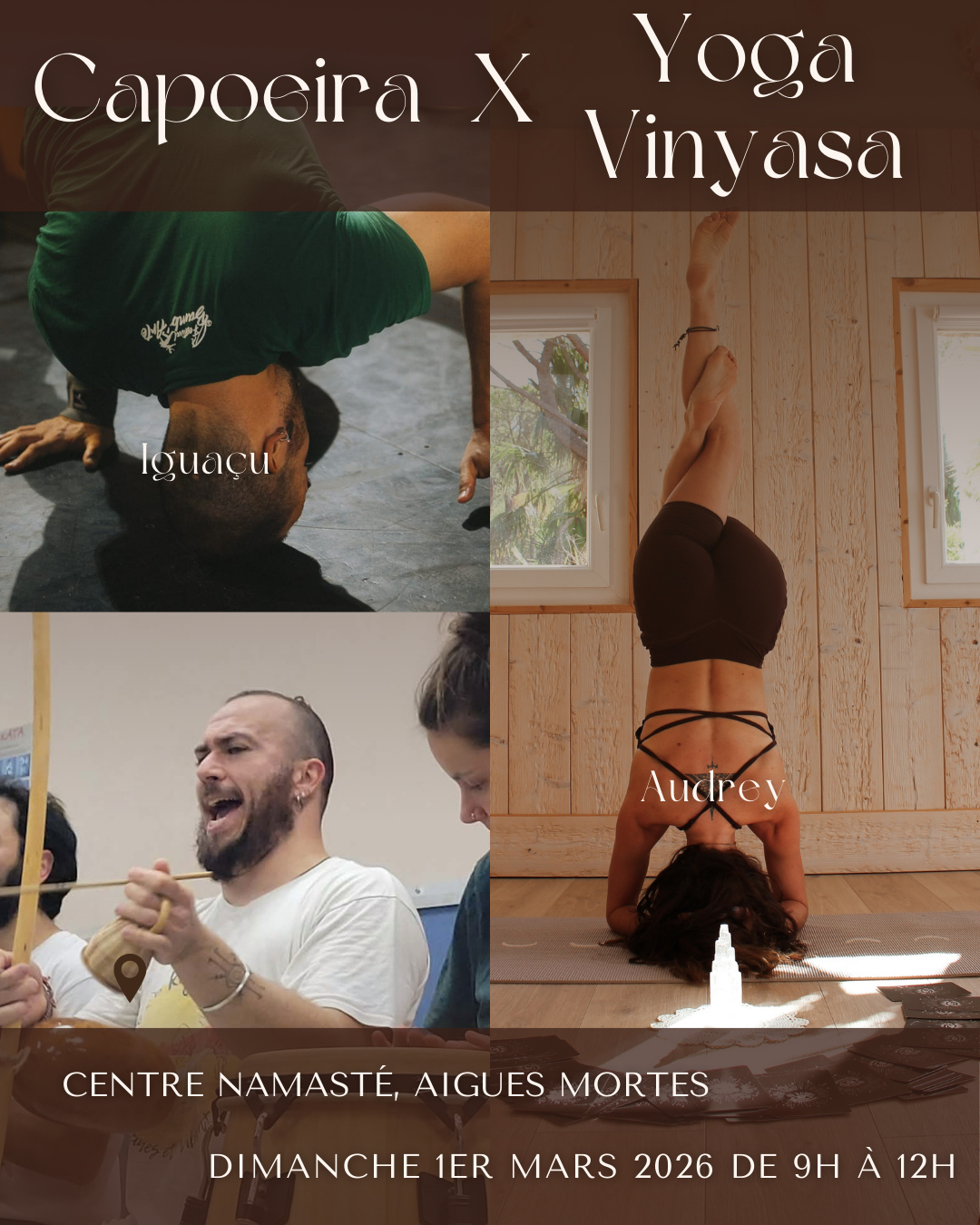 Atelier Yoga Vinyasa & Capoeira avec Audrey & Iguaçu Centre de bien être & développement personnel Centre de bien être & développement personnel