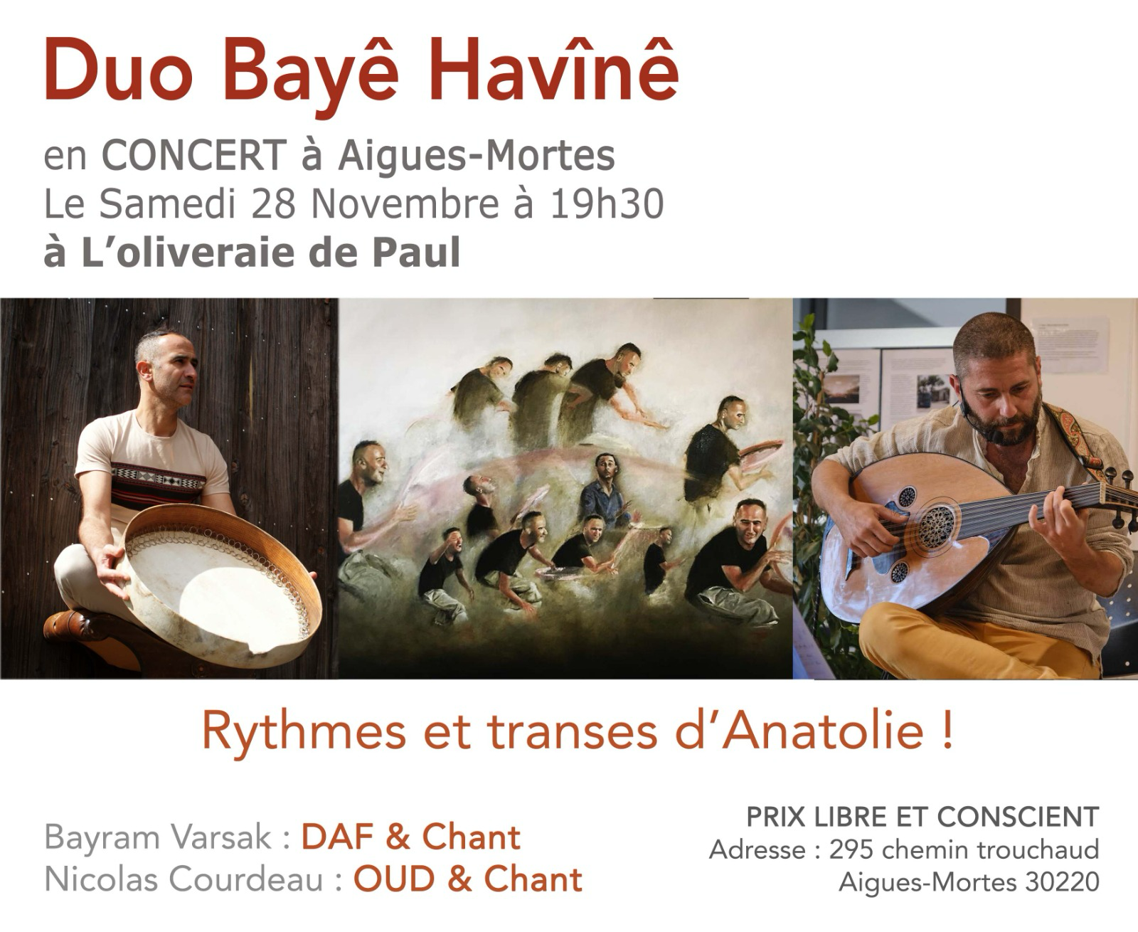 Concert de Daf et Oud avec Bayram Varsak & Nicolas Courdeau Centre de bien être & développement personnel Centre de bien être & développement personnel